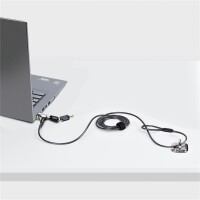 StarTech.com NANOK-LAPTOP-LOCK, 2 m, Nano, 2 Schlüssel, Kunststoff, Stahl, Zink, Schwarz, Silber