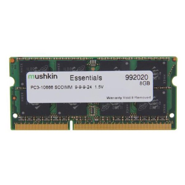 Mushkin SO-DIMM 8GB DDR3 Essentials, 8 GB, 1 x 8 GB, DDR3, 1333 MHz, 204-pin SO-DIMM