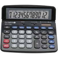 Olympia 2502, Desktop, Einfacher Taschenrechner, 10 Ziffern, Batterie/Solar, Schwarz, Blau, Grau