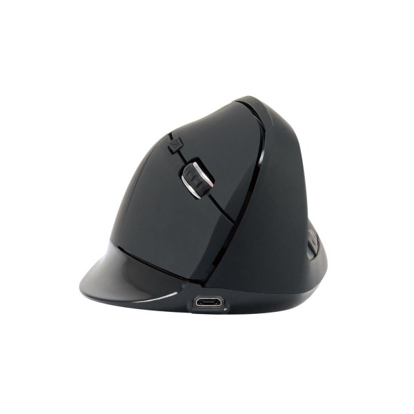 Conceptronic LORCAN ERGO Ergonomische Bluetooth-Maus mit 6 Tasten, rechts, Vertikale Ausführung, Optisch, Bluetooth, 1600 DPI, Schwarz