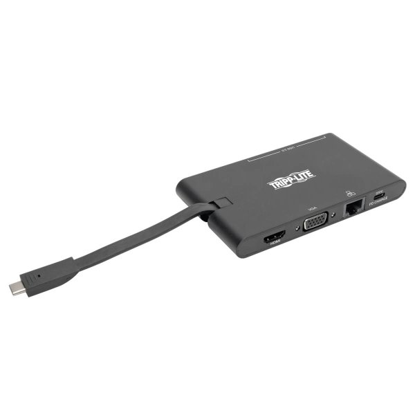 Tripp U442-DOCK3-B USB-C Dock – 4K HDMI, VGA, USB 3.x (5 Gbps), USB-A/C-Nabe, Gigabit Ethernet, Speicherkartensteckplätze, 100 W PD-Aufladung, Kabelgebunden, USB 3.2 Gen 2 (3.1 Gen 2) Type-C, USB Typ-C, 1000 Mbit/s, IEEE 802.3, IEEE 802.3az, IEEE 802.3u,