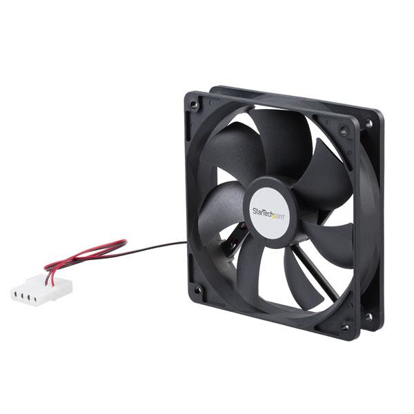 StarTech.com 120mm Gehäuselüfter - Lüfter für PC Gehäuse mit LP4 Molex Stecker, Ventilator, 12 cm, 2000 RPM, 30 dB, 72,94 cfm, Schwarz