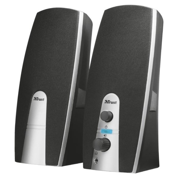 Trust MiLa 2.0 Speaker Set, 2.0 Kanäle, Kabelgebunden, 5 W, 100 - 20000 Hz, 4 Ohm, Schwarz, Silber