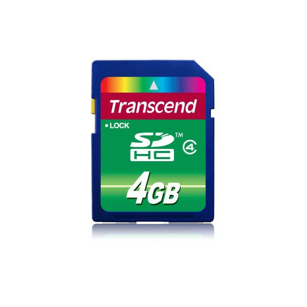 Transcend TS4GSDHC4, 4 GB, SDHC, Schwarz