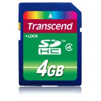 Transcend TS4GSDHC4, 4 GB, SDHC, Schwarz