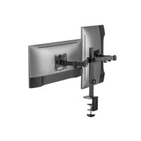 Equip 17"-32" Gelenk-Dual-Monitor-Tischhalterung, Klemme, 9 kg, 43,2 cm (17"), 81,3 cm (32"), 100 x 100 mm, Schwarz