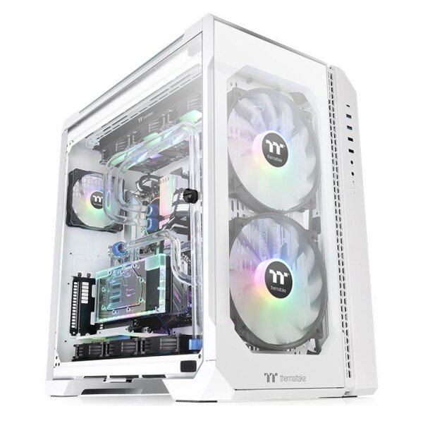 Thermaltake View 51 TG ARGB Snow, Midi Tower, PC, Weiß, ATX, EATX, micro ATX, Mini-ITX, Stahl, Gaming