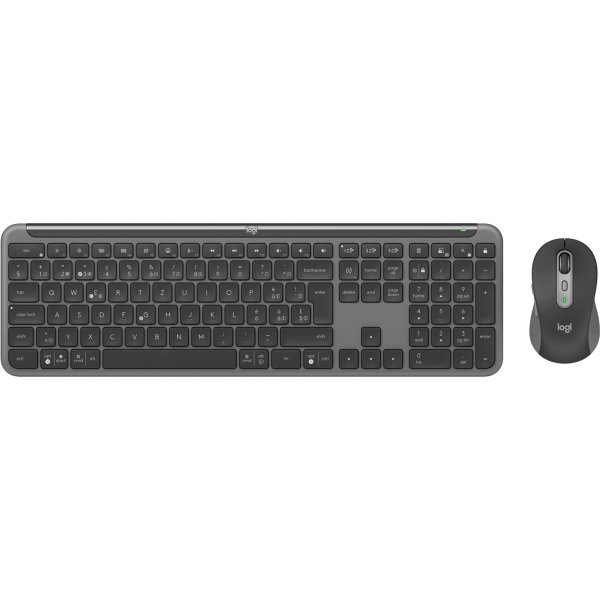 Logitech MK950 Signature for Business, Kabellos, RF Wireless + Bluetooth, Scherenschalter, QWERTZ, Graphit, Maus enthalten