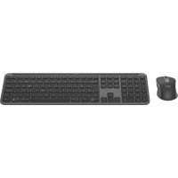 Logitech MK950 Signature for Business, Kabellos, RF Wireless + Bluetooth, Scherenschalter, QWERTZ, Graphit, Maus enthalten