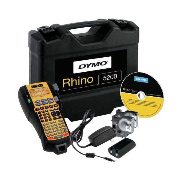 Dymo RHINO 5200 Kit, ABC, Wärmeübertragung, 180 x 180 DPI, Lithium-Ion (Li-Ion), Schwarz, Gelb