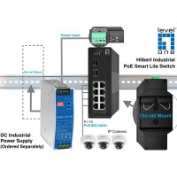 LevelOne Hilbert 10-Port Gigabit PoE Smart Lite Switch, 8 PoE Ausgänge, 2 x Gigabit SFP, 802.3at/af PoE, Managed, L2, Gigabit Ethernet (10/100/1000), Vollduplex, Power over Ethernet (PoE)