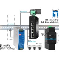 LevelOne Hilbert 5-Port Industrial Gigabit PoE Smart Lite Switch, 4 PoE-Ausgänge, 802.3at/af PoE, Managed, L2, Gigabit Ethernet (10/100/1000), Vollduplex, Power over Ethernet (PoE)