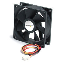 StarTech.com 92mm Gehäuselüfter - Lüfter für PC Gehäuse mit 3-pin Molex Stecker, Ventilator, 9,2 cm, 1800 RPM, 22 dB, 31,84 cfm, Schwarz