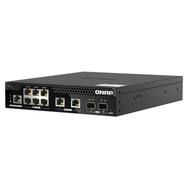 QNAP QSW-M2106PR-2S2T, Managed, L2, 10G Ethernet (100/1000/10000), Power over Ethernet (PoE), Rack-Einbau, 1U