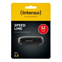 Intenso Speed Line, 32 GB, USB Typ-A, 3.2 Gen 1 (3.1 Gen 1), 70 MB/s, Kappe, Schwarz