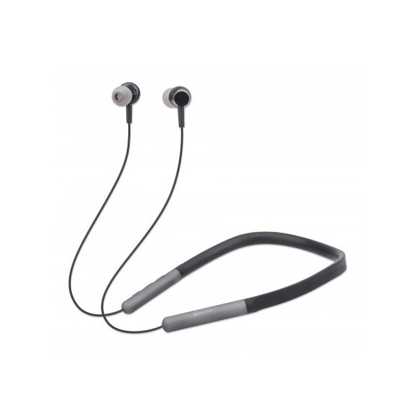 Manhattan Sound Science In-Ear Bluetooth-Sportheadset mit Nackenbügel, Bluetooth 5.0 + EDR, In-Ear-Design, omnidirektionales Mikrofon, integrierte Bedienelemente, schwarz, Kabellos, 20 - 20000 Hz, Anrufe/Musik, 39 g, Kopfhörer, Schwarz