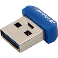 Verbatim Store n Stay NANO - USB 3.0-Stick 32 GB - Blau, 32 GB, USB Typ-A, 3.2 Gen 1 (3.1 Gen 1), Kappe, 3 g, Blau