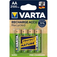 Varta Recycled AA 2100mAh, Wiederaufladbarer Akku, AA,...