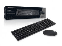 Conceptronic Kabellose Tastatur- und Maus-Kombination, Portugiesisches Layout, Volle Größe (100%), Kabellos, RF Wireless, QWERTY, Schwarz, Maus enthalten