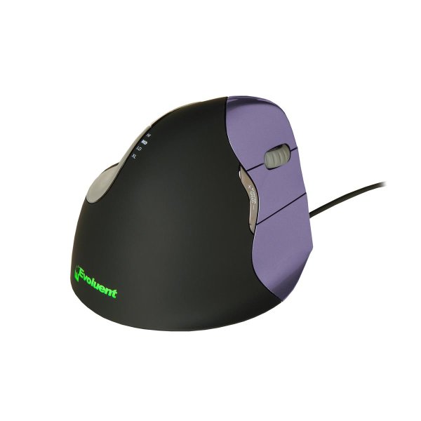 Bakker Evoluent4 Mouse Small (Right Hand), rechts, Vertikale Ausführung, Laser, USB Typ-A, 2600 DPI, Schwarz, Violett