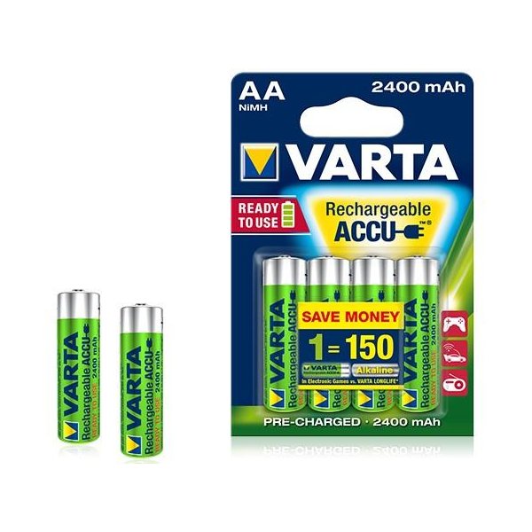 Varta -56756B, Wiederaufladbarer Akku, AA, Nickel-Metallhydrid (NiMH), 1,2 V, 4 Stück(e), 2400 mAh