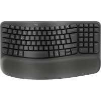 Logitech Wave Keys for Business, Volle Größe (100%), Kabellos, RF Wireless + Bluetooth, Membran Key Switch, QWERTZ, Graphit