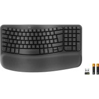 Logitech Wave Keys for Business, Volle Größe (100%), Kabellos, RF Wireless + Bluetooth, Membran Key Switch, QWERTZ, Graphit