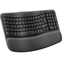 Logitech Wave Keys for Business, Volle Größe (100%), Kabellos, RF Wireless + Bluetooth, Membran Key Switch, QWERTZ, Graphit