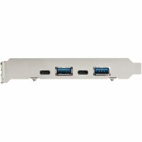 StarTech.com USB-C PCIe Karte mit 4 Ports - 10 Gbit/s USB PCI Express Erweiterungskarte mit 2 Controllern - 2x USB-C & 2x USB-A Ports (USB 3.2 Gen 2) - Schnittstellenkarte - Full Profile, PCIe, USB 3.2 Gen 2 (3.1 Gen 2), PCIe 3.0, Rot, ASMedia - ASM3142,