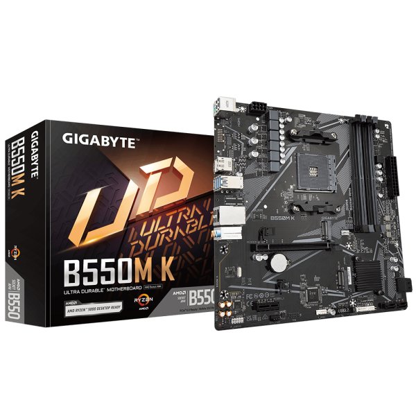 Gigabyte B550M K, AMD, Sockel AM4, AMD Ryzen™ 5, Sockel AM4, 128 GB, DDR4-SDRAM