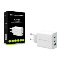 Conceptronic ALTHEA 3-Port 65W GaN USB-PD-Ladegerät, QC 3.0, Indoor, AC, 5 V, Weiß