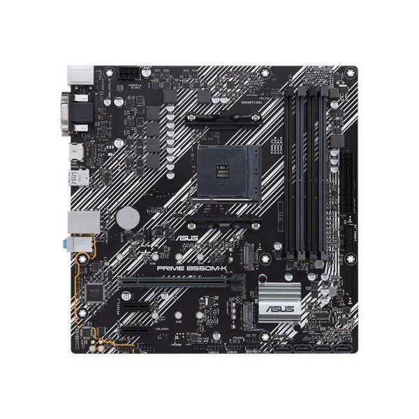 ASUS PRIME B550M-K, AMD, Socket AM4, 3rd Generation AMD Ryzen™ 3, 3rd Generation AMD Ryzen 5, 3rd Generation AMD Ryzen™ 7, 3rd..., DDR4-SDRAM, 128 GB, DIMM