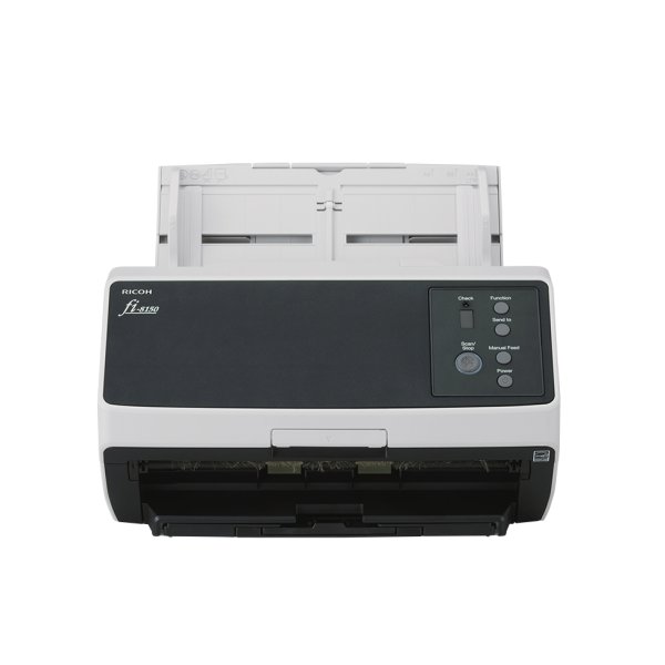 Ricoh FI-8150, 216 x 355,6 mm, 600 x 600 DPI, 50 Seiten pro Minute, Graustufen, Monochrom, ADF + Scanner mit manueller Zuführung, Schwarz, Grau