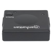 Manhattan 1080p 2-Port HDMI-Switch, Automatisches und manuelles Umschalten, schwarz, HDMI, 1.3b, Kunststoff, Schwarz, 5 m, 480i, 480p, 576i, 576p, 720p, 1080i, 1080p