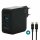 Mobilis Charger 100W 2USB C 1USBA GaN cable 100W, Drinnen, AC, Schwarz