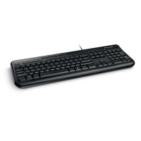 Microsoft Wired Keyboard 600, Volle Größe (100%), Kabelgebunden, USB, Membran Key Switch, QWERTY, Schwarz