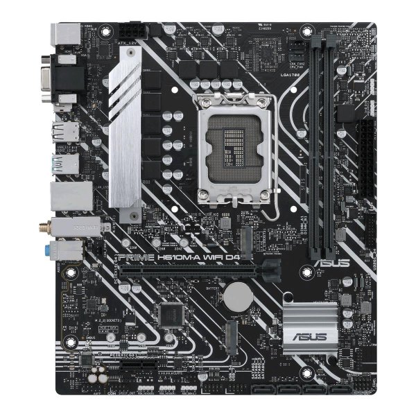 ASUS PRIME H610M-A WIFI D4, Intel, LGA 1700, Intel® Celeron®, Intel® Core™ i3, Intel® Core™ i5, Intel® Core™ i7, Intel® Core™ i9,..., DDR4-SDRAM, 64 GB, DIMM