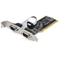 StarTech.com RS232 PCI Karte - PCI auf 2 Serielle Port-Karte - PCI 2-Port DB9 Serielle Controller-Karte RS232 - Schnittstellenkarte - PCI Expansion - Erweiterungskarte für Desktops, PCI/PCI-X, Seriell, Full-height / Low-profile, RS-232, Schwarz, Asix - MC