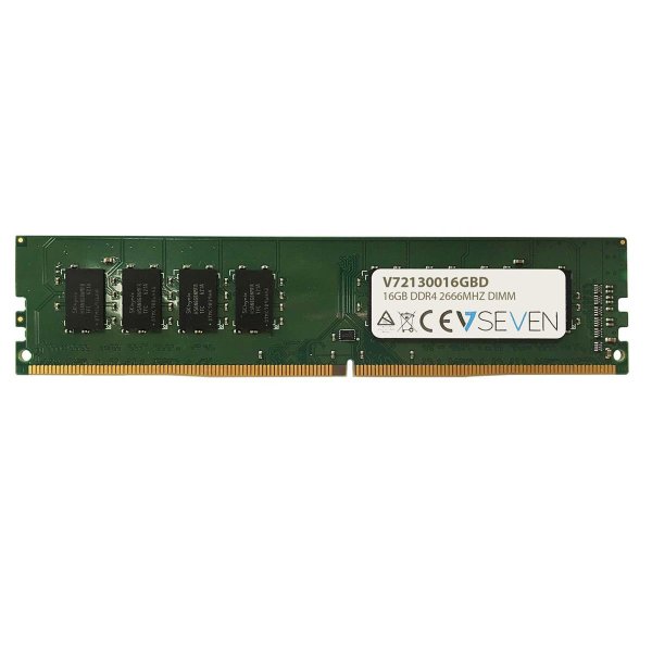 V7 16GB DDR4 PC4-21300 - 2666MHZ 1.2V DIMM PC-Arbeitsspeicher - V72130016GBD, 16 GB, 1 x 16 GB, DDR4, 2666 MHz, 288-pin DIMM