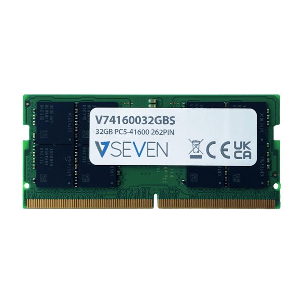 V7 V74160032GBS, 32 GB, 1 x 32 GB, DDR5, 5200 MHz, 262-pin SO-DIMM