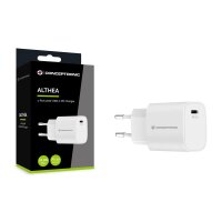 Conceptronic 1-Port 20W USB-C PD-Ladegerät, Drinnen, AC, 12 V, Weiß