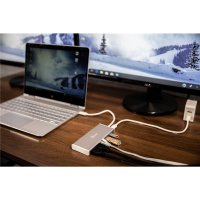 j5create JCD381-N USB Type-C™ Dual HDMI Mini Dock-Ethernet/ USB 3.1 HUB / PD2.0, USB 3.2 Gen 1 (3.1 Gen 1) Type-C, 60 W, 10,100,1000 Mbit/s, Beige, Weiß, 4K Ultra HD, 30 Hz