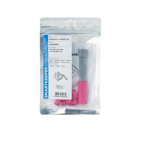 Smart Keeper NL03PKPK, Schnittstellenblockierung + Schlüssel, RJ-45, Pink, 1 Stück(e), Polybag, 130 mm