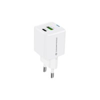 Conceptronic 2-Port 20W GaN USB-PD-Ladegerät, USB-C x 1, USB-A x 1, QC 3.0, PPS, Drinnen, AC, 12 V, Weiß