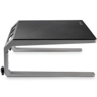 StarTech.com Monitorerhöhung - Stahl und Aluminium - Höhenverstellbar, Schwarz, Silber, 81,3 cm (32"), 125 - 175 mm, 10 kg, Aluminium, Stahl, 305 mm