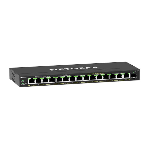 Netgear GS316EP-100PES, Managed, Gigabit Ethernet (10/100/1000), Vollduplex, Power over Ethernet (PoE)