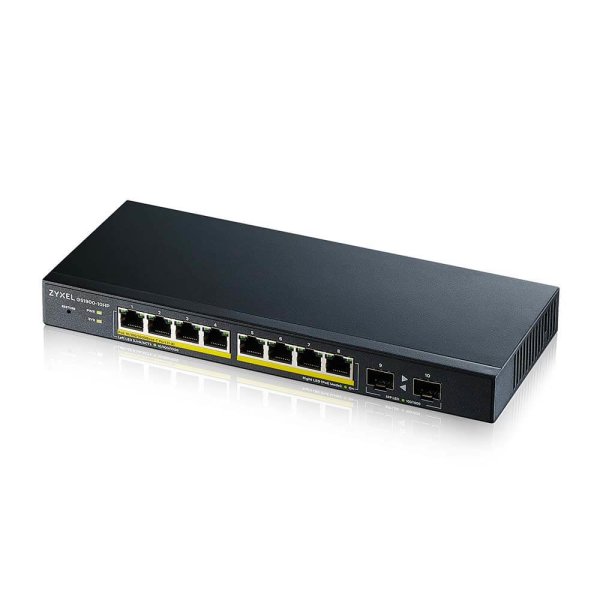 ZyXEL GS1900-10HP, Managed, L2, Gigabit Ethernet (10/100/1000), Power over Ethernet (PoE), Wandmontage