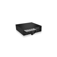 ICY BOX IB-2242SAS-12G, 13,3 cm (5.25 Zoll), Speicherlaufwerkbehälter, 2.5 Zoll, SATA, SATA II, SATA III, Serial Attached SCSI (SAS), Schwarz, Aluminium