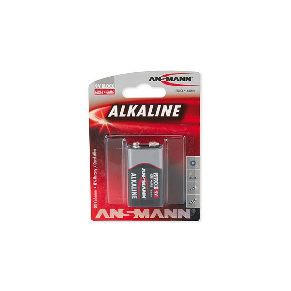 Ansmann 9V E-Block, Alkali, 9 V, 1 Stück(e), 17,5 mm, 26,5 mm, 48,5 mm