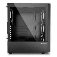 Sharkoon RGB Wave, Desktop, PC, Schwarz, ATX, micro ATX, Mini-ITX, Multi, Hinten, Vorderseite